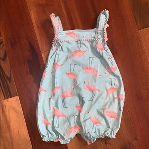 Carters flamingo romper LIKE NEW